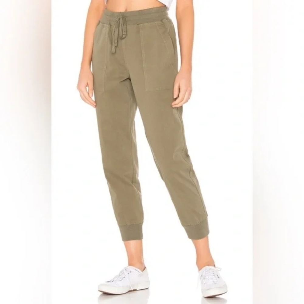 Michael Stars Olive Green Utility Jogger Pants Drawstring Tapered Ankle Small